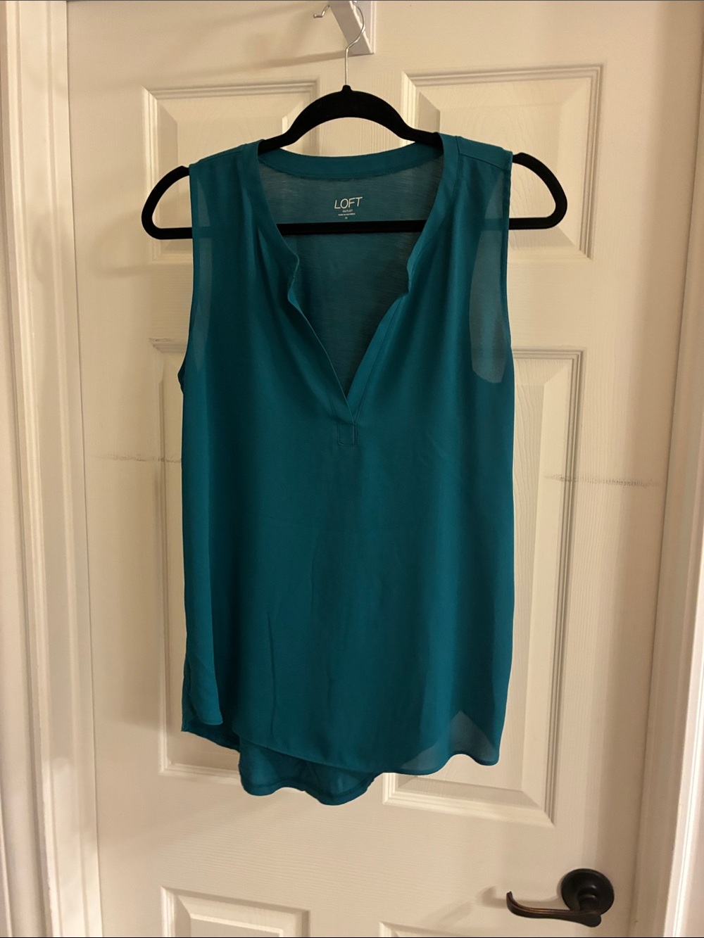 LOFT Teal Sleeveless V-Neck Camisole